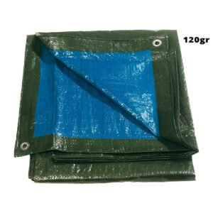 Μουσαμάδες 120gr 4 * 6m  μπλε/πράσινοι αδιάβροχοι με κρίκους