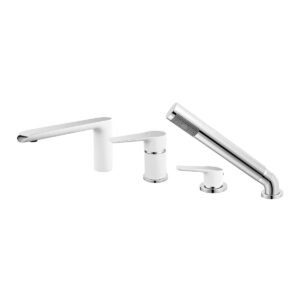 Μπαταρία λουτρού επικαθήμενη White/Chrome ADORE BDR11A FERRO
