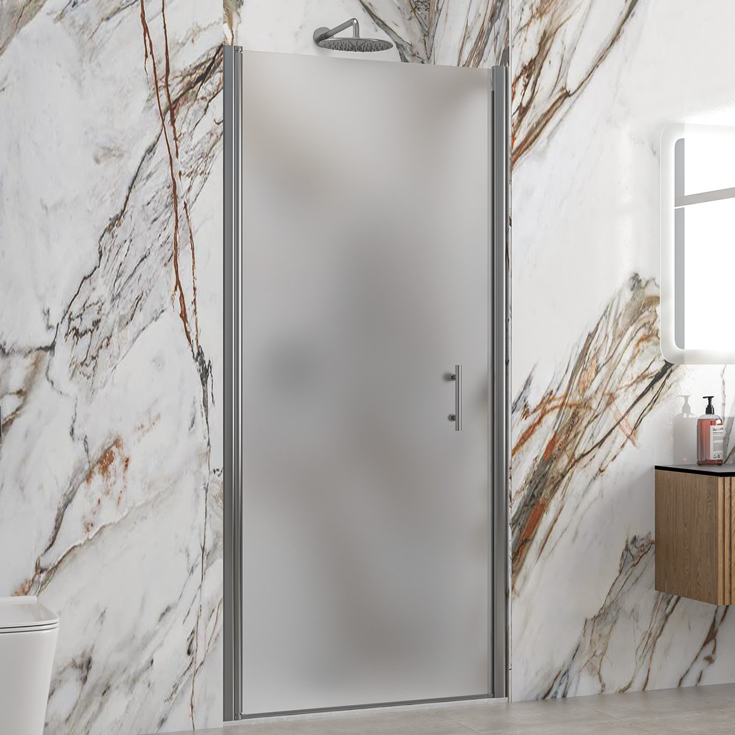 Καμπίνα από τοίχο σε τοίχο με icy κρύσταλλο S 28 ALTO PORTA Cromo KARAG