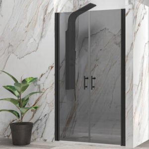 Καμπίνα από τοίχο σε τοίχο με fume κρύσταλλο S 28 ALTO SALLON Black KARAG 105x200cm