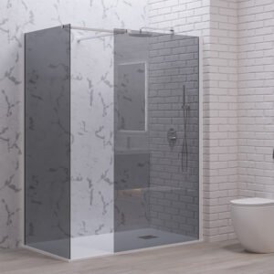 Σταθερά διαχωριστικά ντουζιέρας με fume κρύσταλλο WALKIN 2 White KARAG 100x200cm