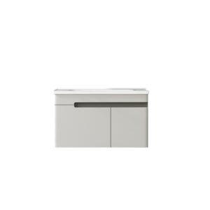 Βάση PVC με δύο πόρτες και νιπτήρα Light Grey NESSE 80 KARAG 80x47x50cm