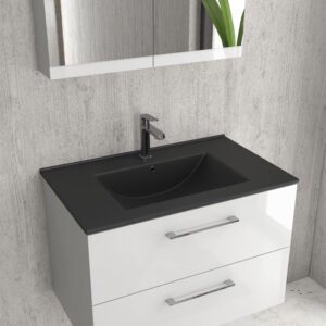 Νιπτήρας επίπλου μαύρος ματ LETO LT 7506 KARAG 76x47x18cm