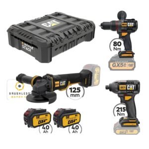 CAT Combo-22 Γωνιακός DX314B, Δράπανο DX13B, Κατσαβίδι DX71B, Εργαλειοθήκη DA41002