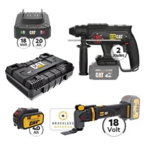 CAT Combo-52 Σκαπτικό DX2120B, Πολυεργαλείο DX41B, Πλαστική βαλίτσα